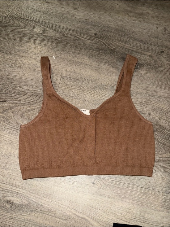 Cotton On Tops - Cotton On Ribbed Crop Tank Top in Warm Brown